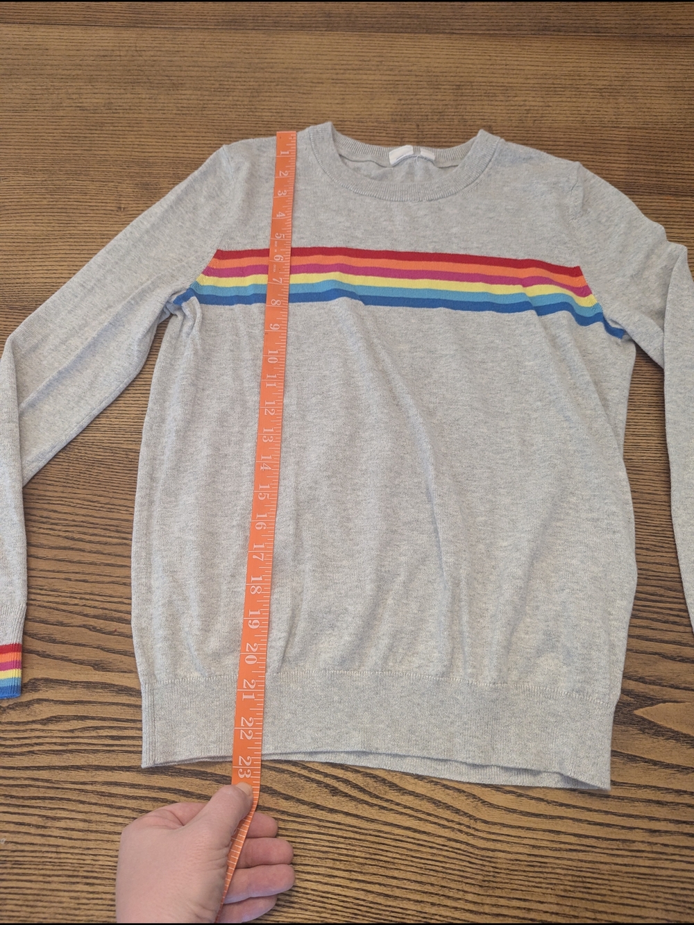 EUC Gap Womens Small Rainbow Stripe Knit Cotton Crewneck Sweater - Picture 3 of 7